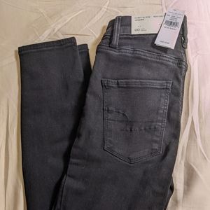 American Eagle Curvy High Rise Jegging Jeans, Black, 00 Short